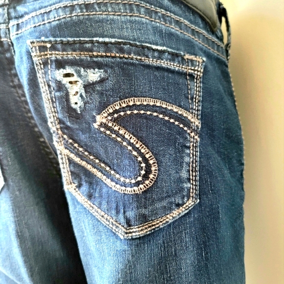 Silver Jeans Suki Mid Straight Distressed Denim Size 30 - Picture 7 of 11